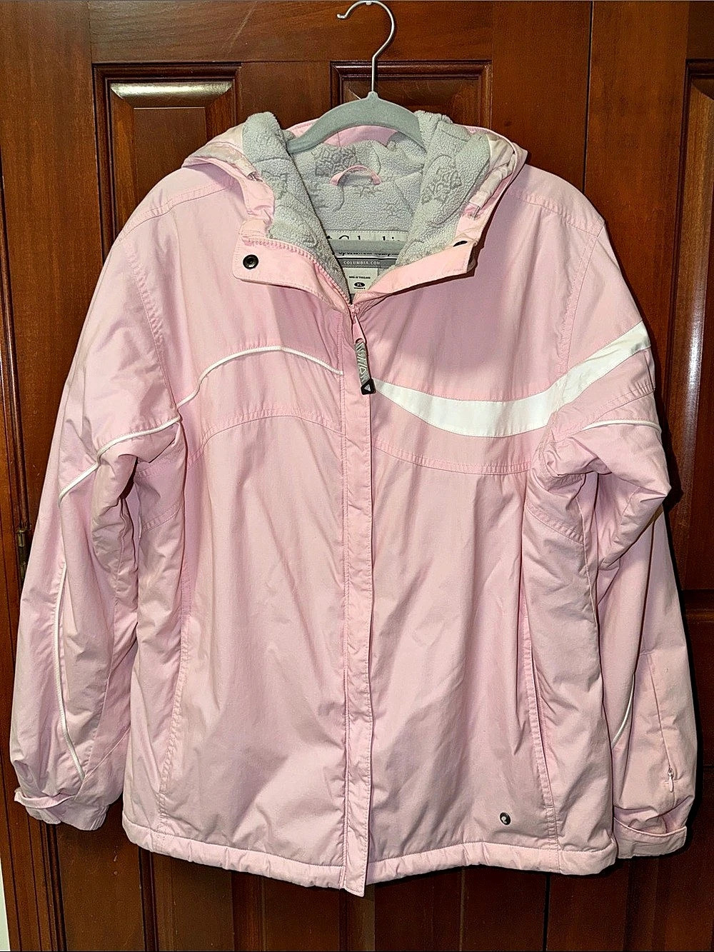 Columbia Women's Color Block Ski Jacket in Pink & White